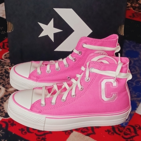⚫️  Converse Chuck Taylor All Star Lift Platform Varsity Shoes Site 7.5 Women - Picture 12 of 13